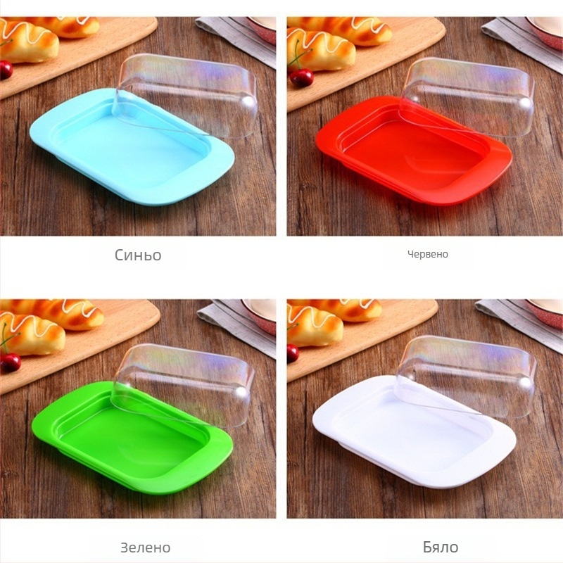 Кутия за съхранение на храна - пластмасова, квадратна, солиден модел, еднослойна, опаковка 50 броя