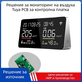 Fei Meng WiFi PCBA платка за мониторинг на въздуха – сензори за температура и влажност, TVOC, CO2 и формалдехид