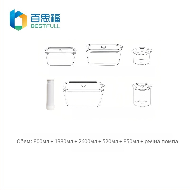 BESTFULL Кутия за съхранение на храни с капак от закалено стъкло, боросиликат, подходяща за микровълнова и фурна