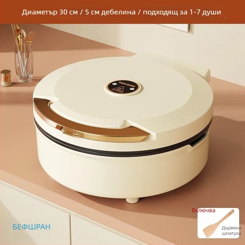 Електрически тиган за палачинки с двустранно нагряване, антизалепващо покритие, дълбока тава, 1500W, 220V