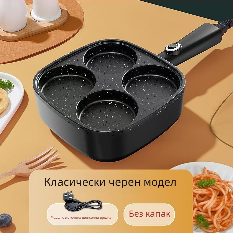 Електрически тиган LV-010, четири отвора, 710W, 220V, 50Hz, функции: загряване, барбекю, омлет