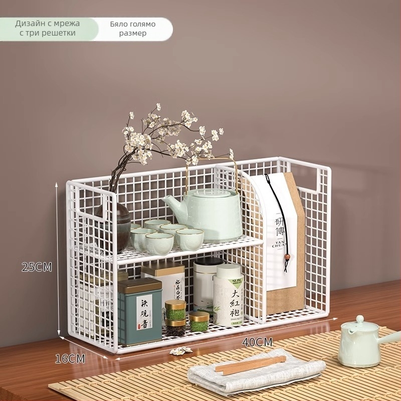 Метален многоетажен рафт за чаши за бюро, модел 101ZM, стил модерна простота, многофункционален