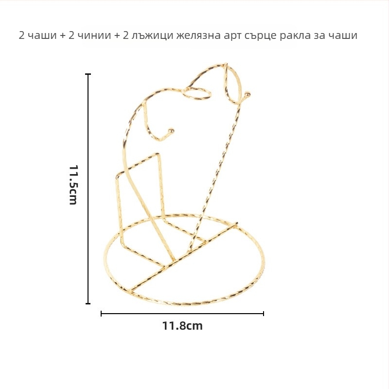 Държач за чаши за кафе и закачалка – Железна конструкция, носимоспособност 5 кг, електроплатирано покритие, стил лек лукс