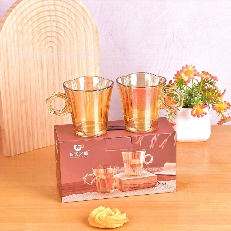 Стъклен комплект за хранене – висок клас, лек лукс, ретро стил, за възрастни, марка Wan meizhiya