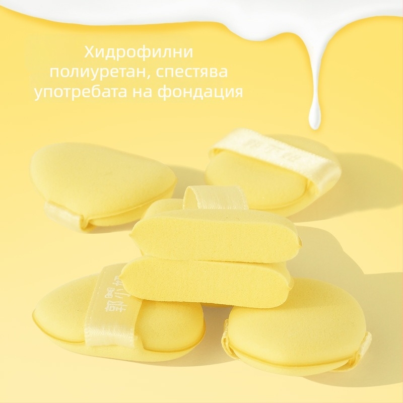 Мини пух за коректор на пръста – хидрофилна полиеуретанова материя, сух/мок пух, 6 броя