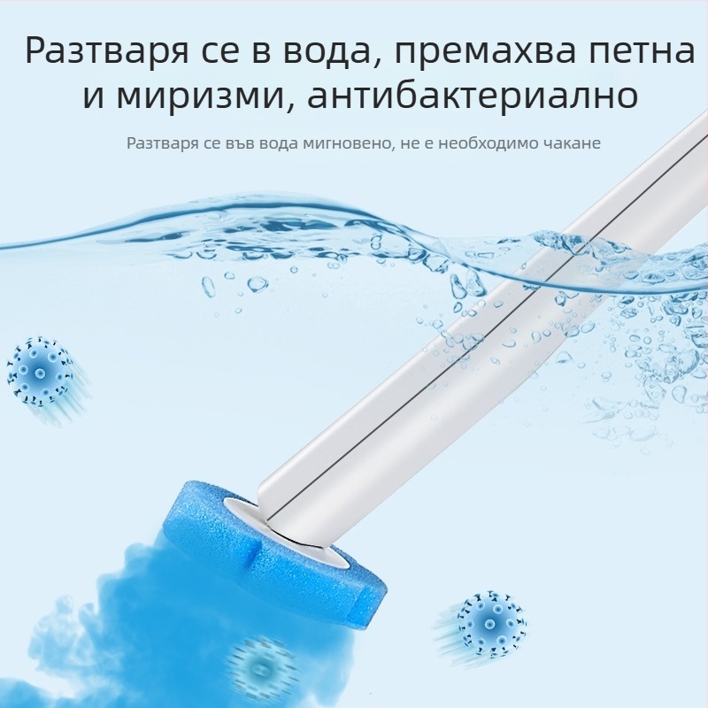 CCKO стенна еднократна четка за тоалетна с подменяема глава, пластмасова, модерен минималистичен дизайн.