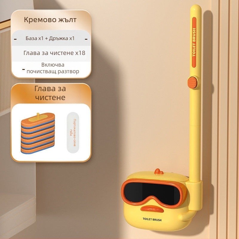 Еднократна стенна четка за тоалетна, без пробиване, пластмасова, модел A010401082, модерен минималистичен стил