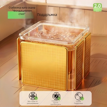 Сгъваема квадратна вана за баня, вътрешна употреба, екологично PVC, за двама, повдигнати ръбове