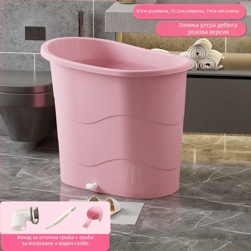 Пластмасова ваничка за възрастни, компактна, с дебели стени, за пълно тяло