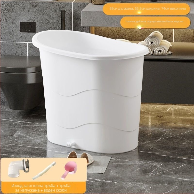 Пластмасова ваничка за възрастни, компактна, с дебели стени, за пълно тяло