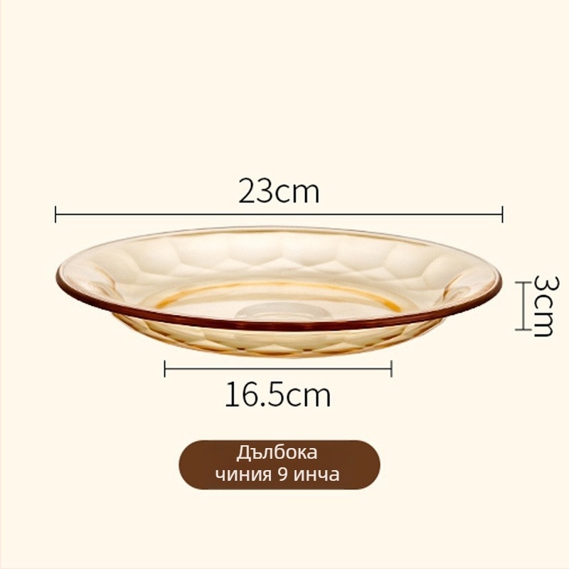 Комплект съдове за хранене от високо боросиликатно стъкло — купи, купички за супа, чинии и оризови купи — персонализирана обработка налична — INS стил / Нов китайски стил