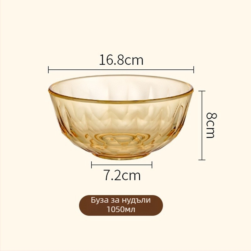 Комплект съдове за хранене от високо боросиликатно стъкло — купи, купички за супа, чинии и оризови купи — персонализирана обработка налична — INS стил / Нов китайски стил