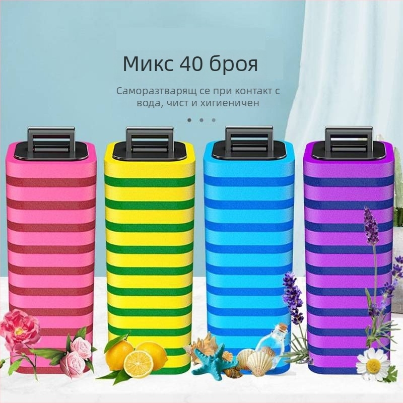 Комплект за еднократна тоалетна четка, стенно монтиран, за японска баня, със сменяема глава, пластмасова конструкция