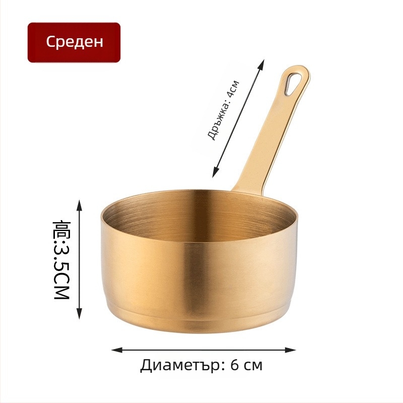 Сосова чашка с дръжка, неръждаема стомана, микровълнова безопасна, електроплатиран повърхност, едноцветен дизайн