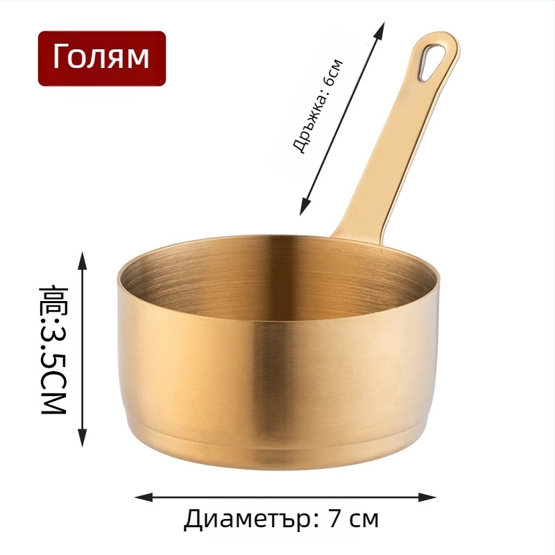 Сосова чашка с дръжка, неръждаема стомана, микровълнова безопасна, електроплатиран повърхност, едноцветен дизайн