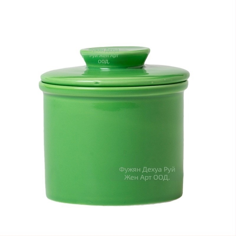 Керамична кутия за масло с капак, модерен минималистичен дизайн, с възможност за персонализация, премиум качество, марка RZ