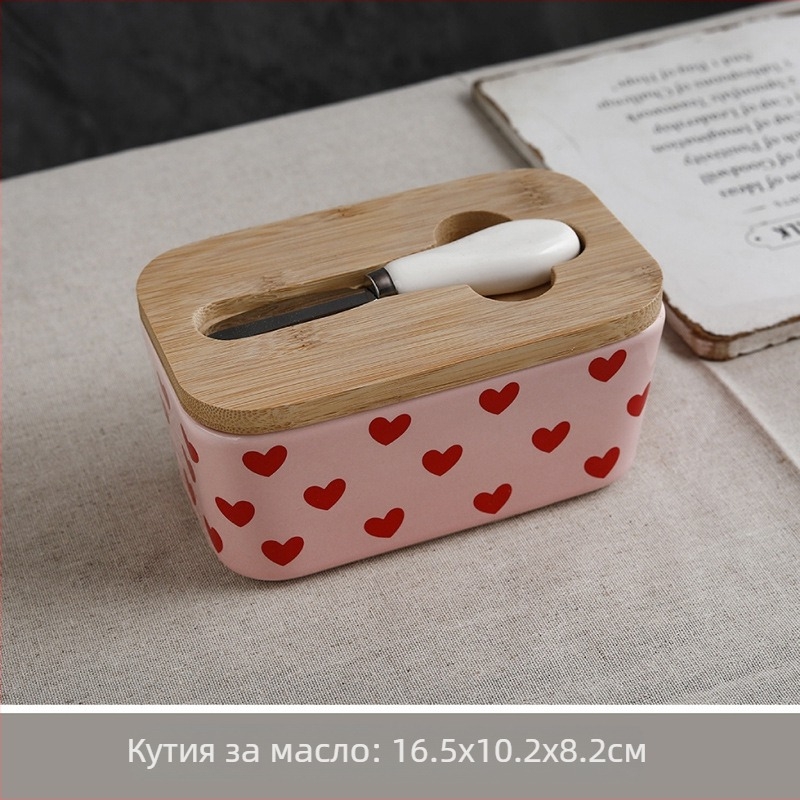 Емайлирана чиния за масло с капак, модерен минималистичен стил, номер на продукта A, ексклузивен трансграничен износ