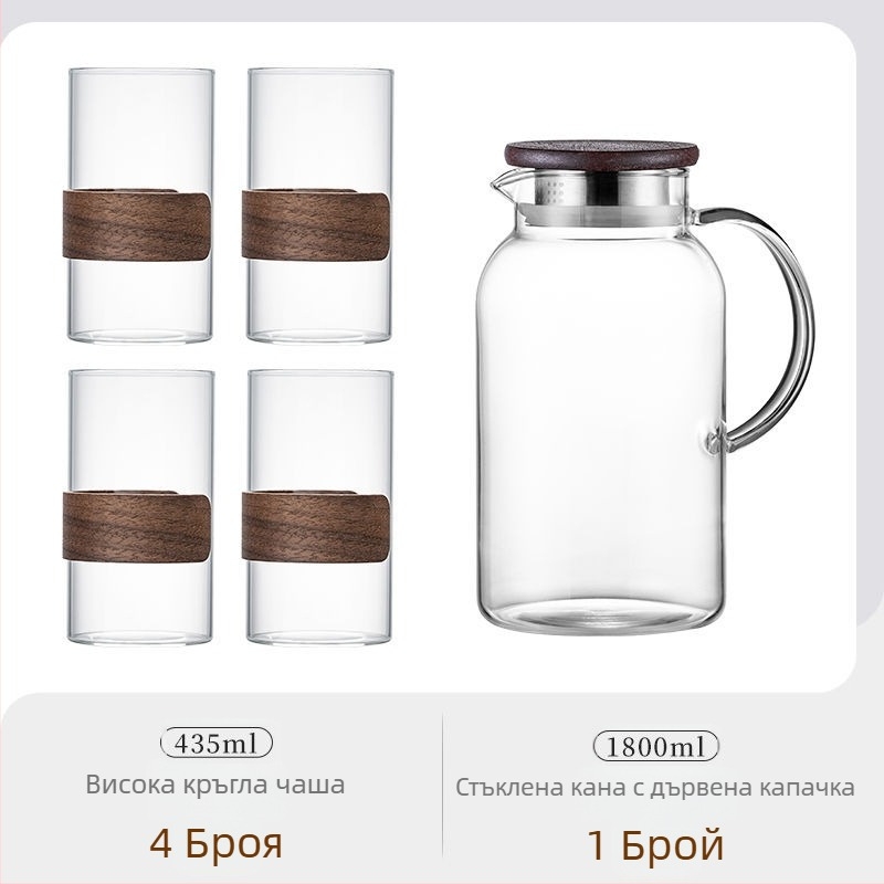 Комплект чайник и чаши в китайски стил – стъкло от боросиликат с висока температурна устойчивост, Unique (Стил: китайски стил; Материал: боросиликатно стъкло; Марка: Unique)