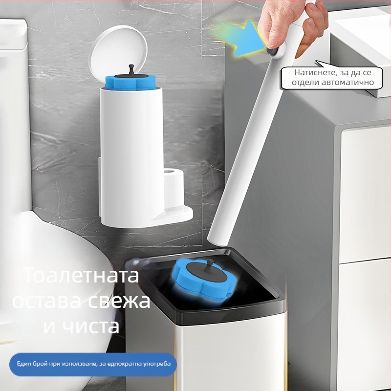 Сменяема глава за еднократна тоалетна четка – гъбен материал, подходяща за домашни и общежитийни бани