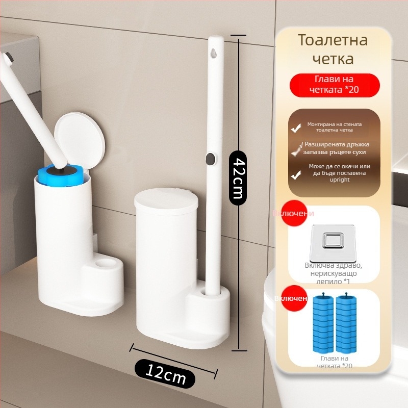 Сменяема глава за еднократна тоалетна четка – гъбен материал, подходяща за домашни и общежитийни бани