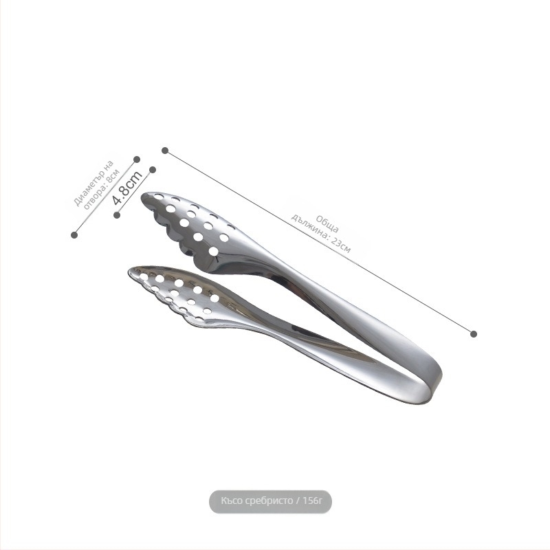 Европейски стил клип за стейк, 304 неръждаема стомана, антихлъзгащ клип за храна за грил и кухня