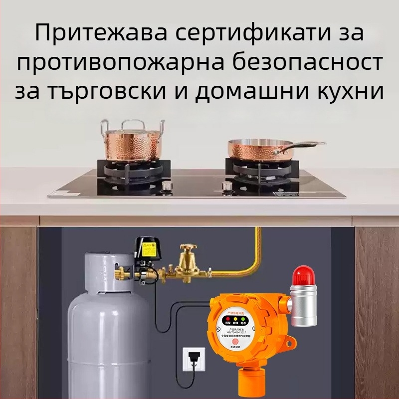 Malibu Индустриален фиксиран газов детектор за запалими газове и O2/CO/CO2/H2S/TVOC, захранване 24V DC или AC220V, резолюция 0.1% LEL, точност ±3% LEL, звуков и светлинен алармен сигнал