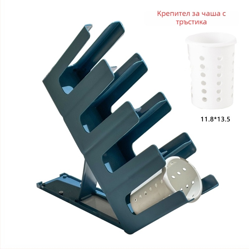 DJD държач за чаши за кафе и чай, сгъваем наклонен пластмасов държач с четири отделения, без пробиване на дупки