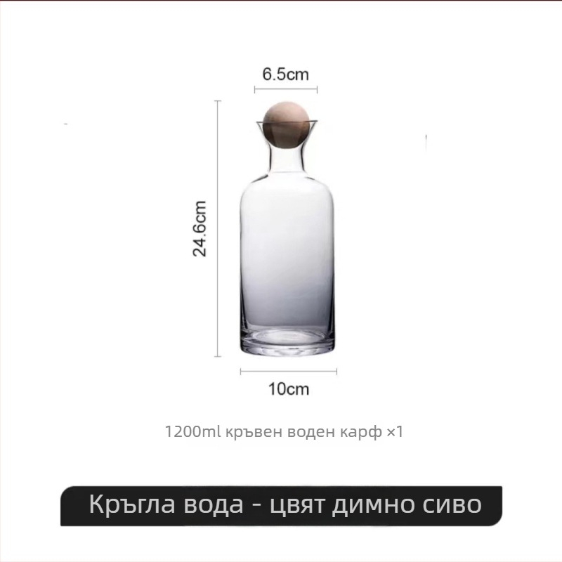 Стъклен комплект чаши за вода и каничка за сок за дома, стил светъл лукс, високотемпературоустойчиво стъкло, голям капацитет