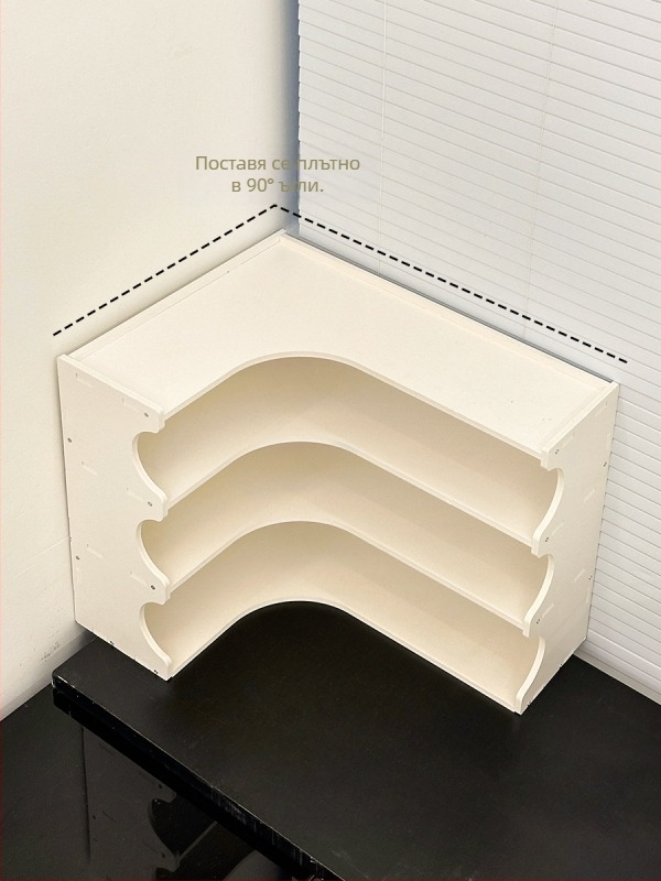 Десктопен ъглов рафтовик за съхранение с държач за чаши, шкаф за хранене, модел H1259