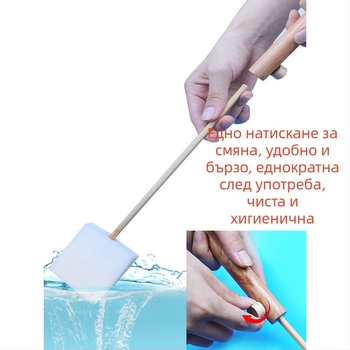 Еднократна тоалетна четка за домакинство — за пълно почистване на ъглите и фугите, ядро за замяна, пластмасова