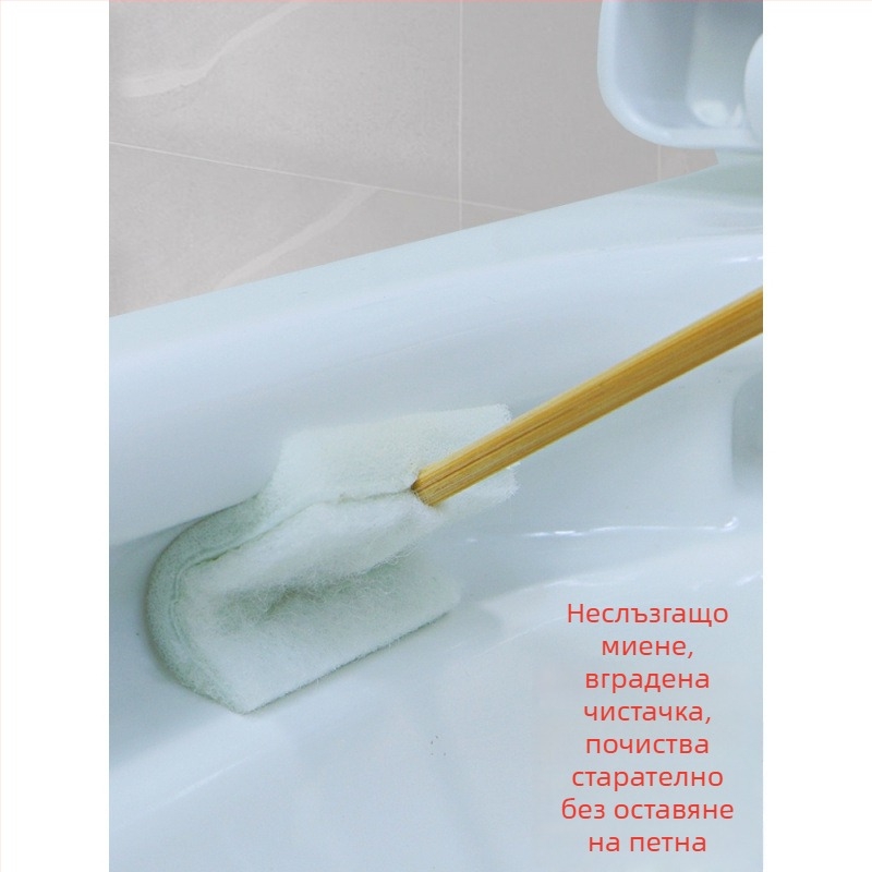 Еднократна тоалетна четка за домакинство — за пълно почистване на ъглите и фугите, ядро за замяна, пластмасова