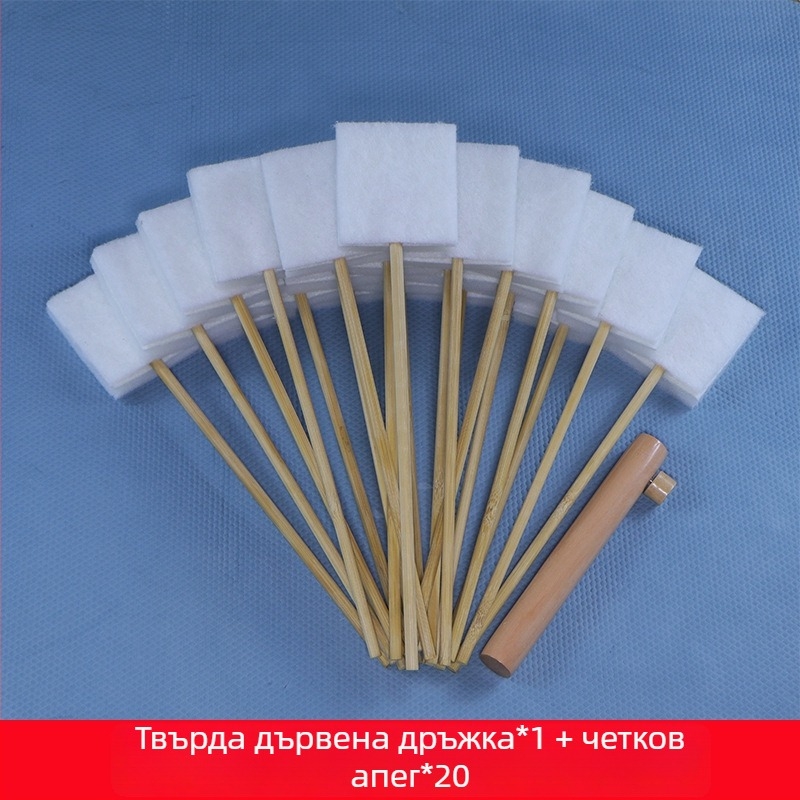 Еднократна тоалетна четка за домакинство — за пълно почистване на ъглите и фугите, ядро за замяна, пластмасова