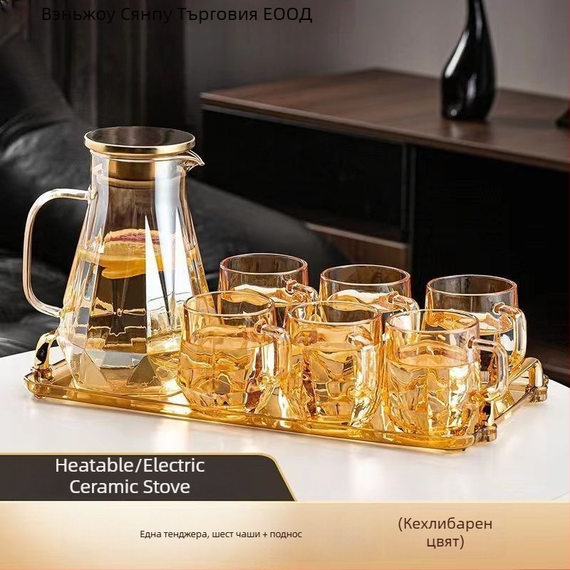 Xiangpu Стъклен комплект чаши за чай – Nordic стил, термоустойчив, за дома, корпоративен подарък