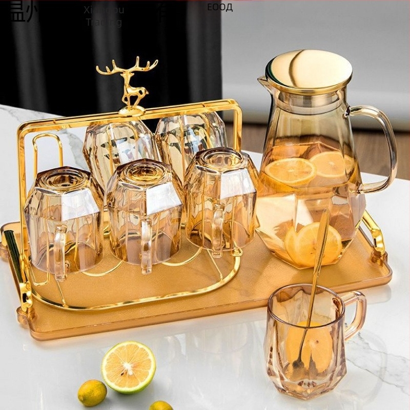 Xiangpu Стъклен комплект чаши за чай – Nordic стил, термоустойчив, за дома, корпоративен подарък