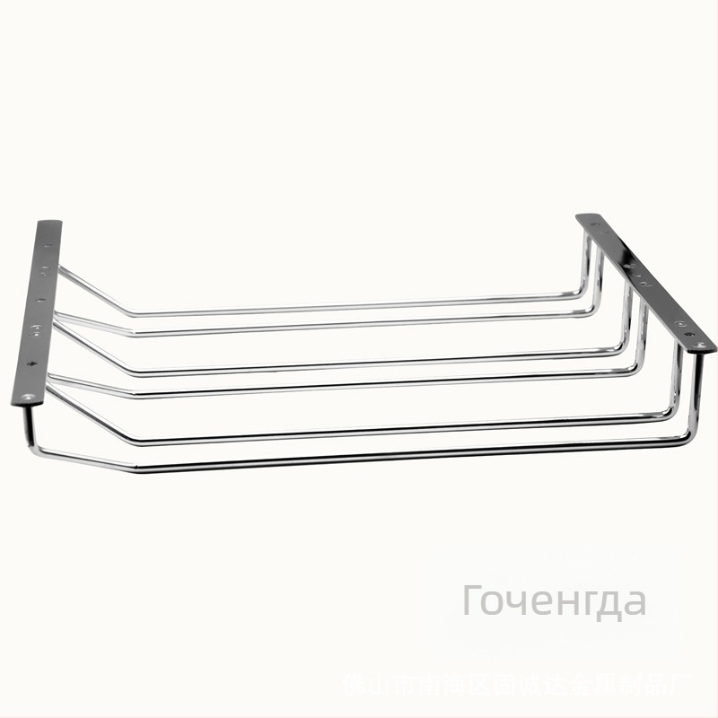 Стойка за чаши за вино за стена – желязна тел, модерна минималистична, опции 1/2/3 реда