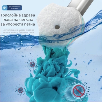 Комплект за четка за тоалетна, еднократна употреба, дълга дръжка, стенен монтаж, лека пластмаса