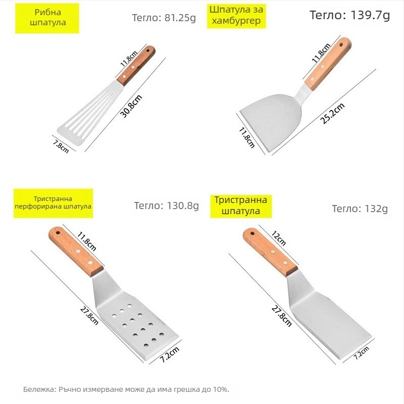 Неръждна шпатула със дървена дръжка – комплект за готвене на тиган и барбекю, One mind, пролет 2017, стил модерна простота