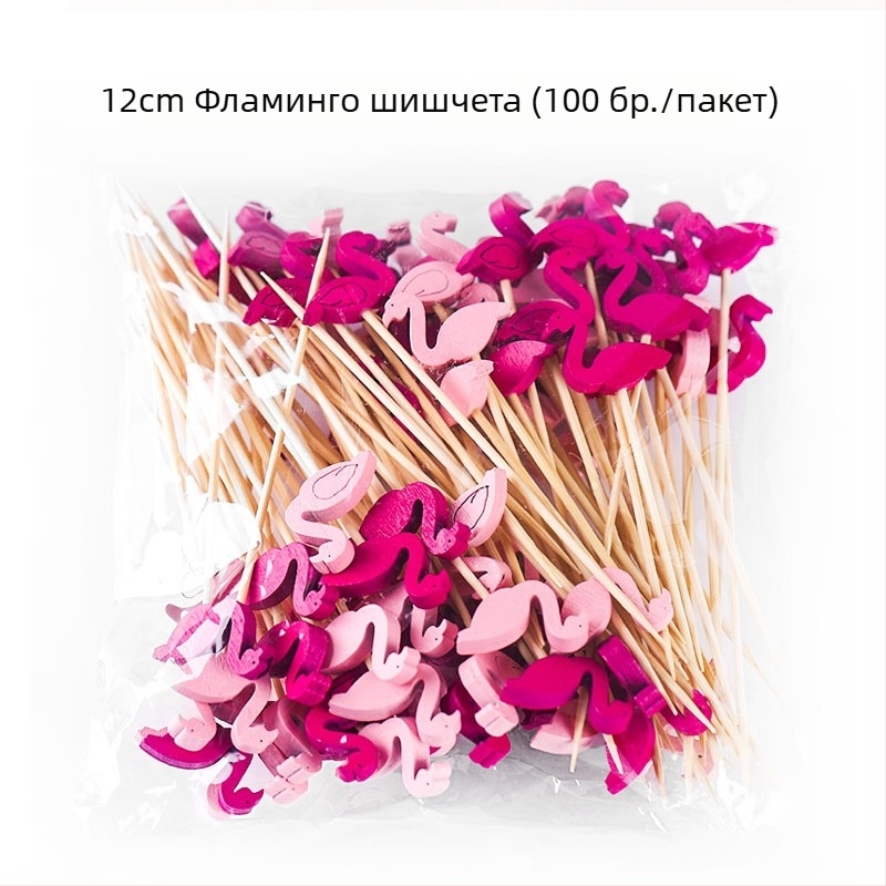 Еднократни бамбукови клечки за плодове, 100 броя, модерен минималистичен стил, водно полирани, премиум качество