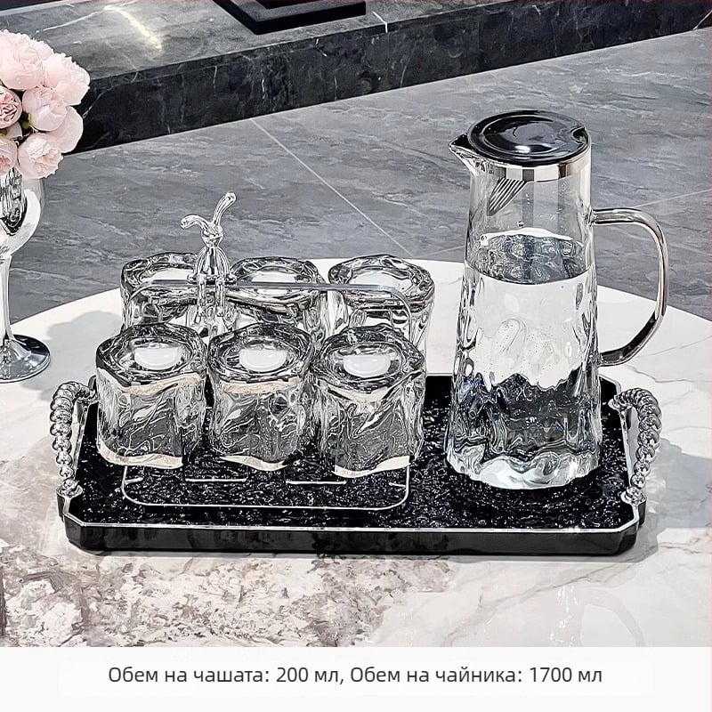 PP пластмасов комплект чаши за вода и чай за дома, подарък с печат на лого, модерен минималистичен стил, подходящ за сокове, мляко, напитки и студена вода