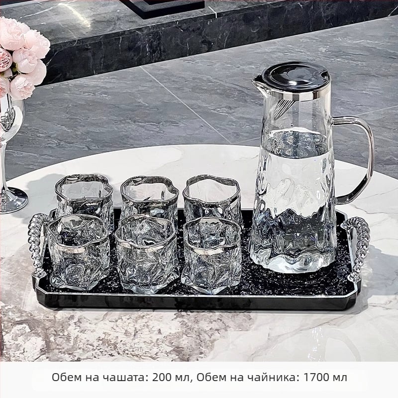 PP пластмасов комплект чаши за вода и чай за дома, подарък с печат на лого, модерен минималистичен стил, подходящ за сокове, мляко, напитки и студена вода