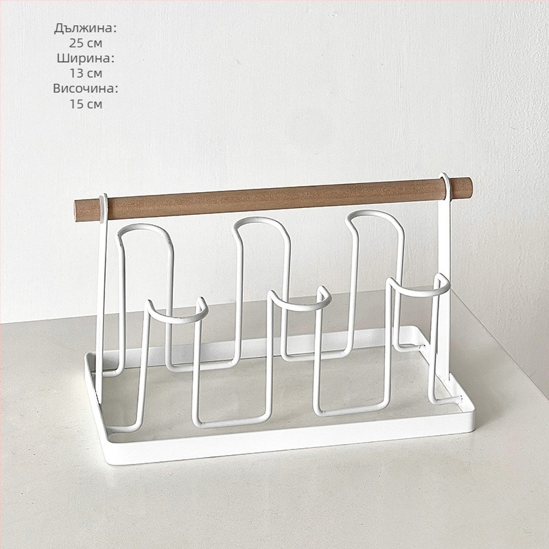 Barx държач за чаши за чай с дренаж и съхранение, окачващ държач за стъклени чаши, модерен стил простота, без пробиване