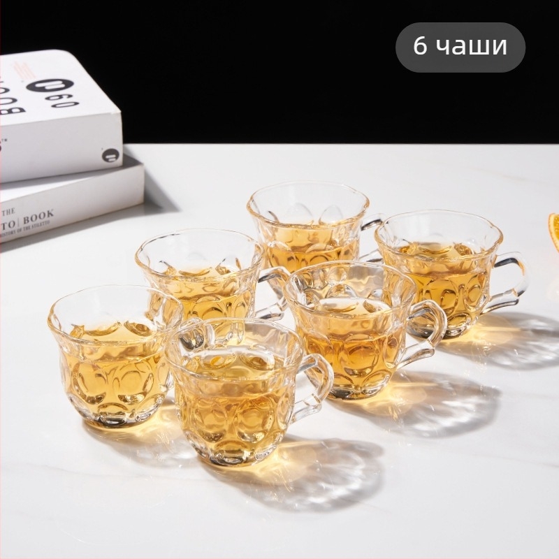 Стъклена кана за вода с филтър и комплект чайник и чаши за чай — модерен стил, филтър, голям капацитет, термоустойчиво стъкло