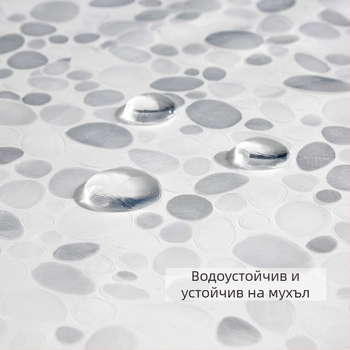 Еднократна правоъгълна покривка за маса от PE пластмаса, с модел камъчета, водоустойчива и маслостойчива