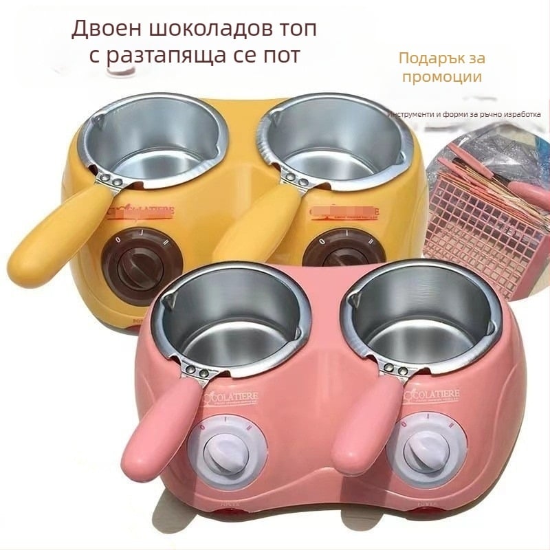 Пот за топене на шоколад с форми за масло, електрическо нагряване, единична или двойна тава, произход: Уензоу