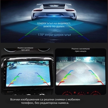 Автомобилен DVD навигатор за задно виждане с 8 LED светодиоди, DC12V, 170° ъгъл на виждане, резолюция 720×580, CVBS видео сигнал