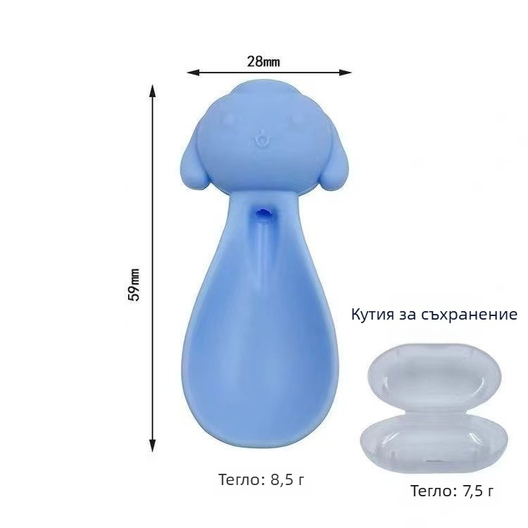 Wy бебешка силиконова лъжичка за пюре с кутия за съхранение – инструмент за хранене за деца над 6 месеца