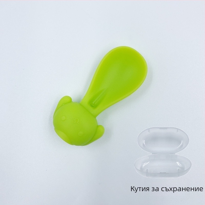 Wy бебешка силиконова лъжичка за пюре с кутия за съхранение – инструмент за хранене за деца над 6 месеца