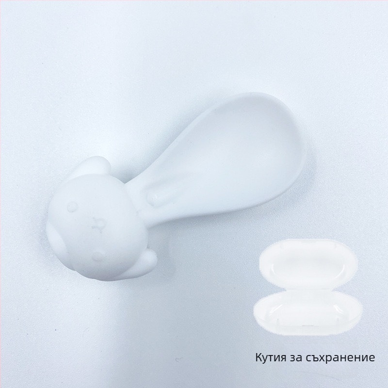 Wy бебешка силиконова лъжичка за пюре с кутия за съхранение – инструмент за хранене за деца над 6 месеца