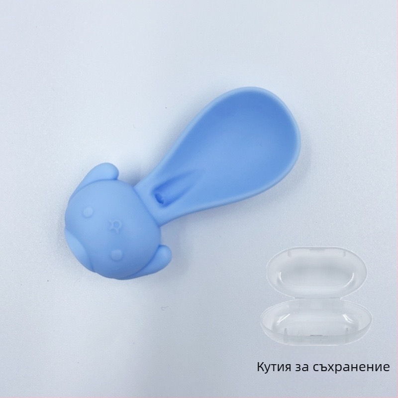 Wy бебешка силиконова лъжичка за пюре с кутия за съхранение – инструмент за хранене за деца над 6 месеца
