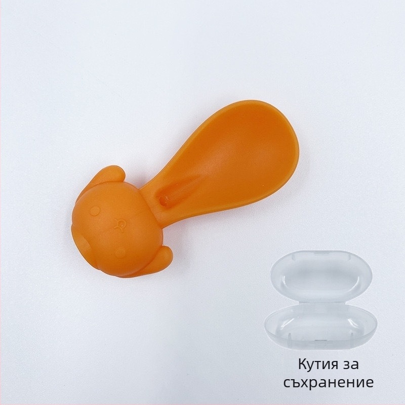 Wy бебешка силиконова лъжичка за пюре с кутия за съхранение – инструмент за хранене за деца над 6 месеца